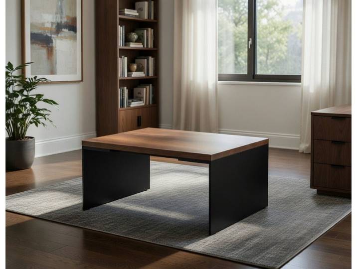 Xlmoebel Couchtisch Rechteckiger Couchtisch aus braunem Holz mit modernem Design, Made in Europa