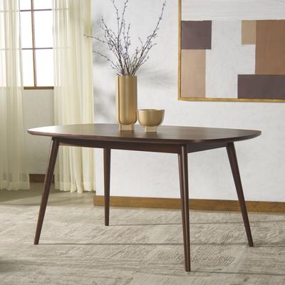 "SAFAVIEH Couture Portman 62-Inch Wood Dining Table, Walnut - 62"" W x 35"" D x 30"" H"