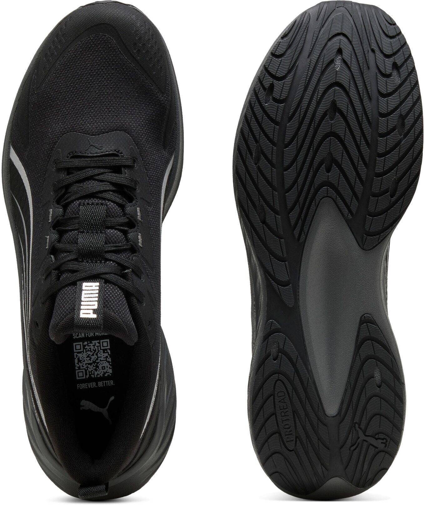 Laufschuh PUMA "POUNCE LITE 2 PTX", Gr. 47, puma schwarz, puma silber, Textil, Schuhe Laufschuh, wasserdicht puma schwarz, puma silber 47