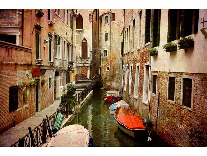 Fototapete PAPERMOON Venedig Straße , bunt, B:1,5m L:1,11m, Vlies, Tapeten, Fototapete