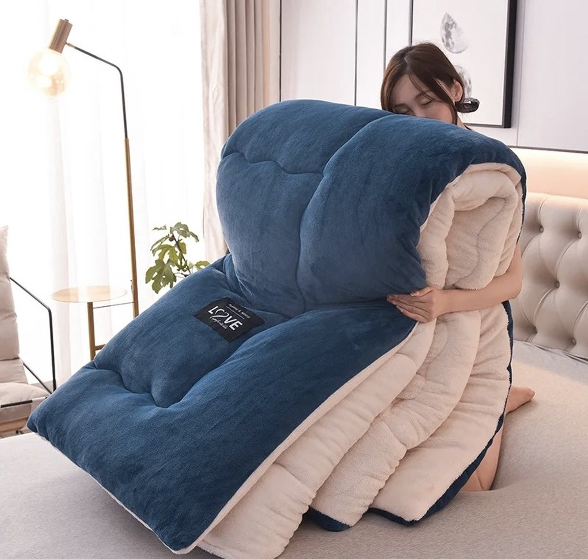Super warm winter fleece dekbed voor volwassenen