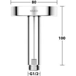 Keuco, Duschsystem, Brausearm ELEGANCE Rosette rund Ausldg 100mm vc