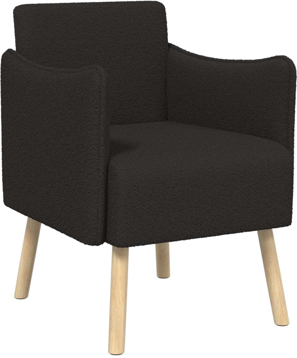 vidaXL Accentstoel - Zwart - Bouclé - Modern Lounge Design
