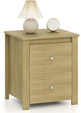 Costway Nightstand with 2 Drawers & Storage for Bedroom Living Room Small Spaces-Natural