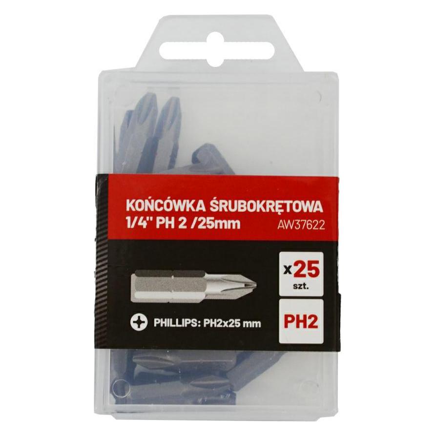 Awtools AW KOŃCÓWKA ŚRUBOKRĘTOWA 1/4" PH 2 /25mm /25szt. (35615896)