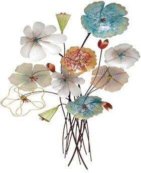 Multi Colored Metal Eclectic Floral Wall Decor by Quinn Living in Multi
