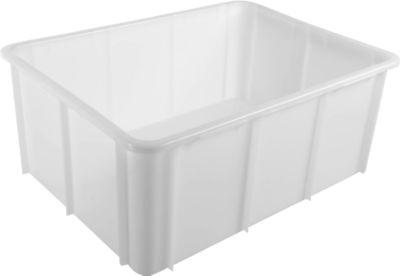 Transportbox, Euro-Norm, Volumen 120 l, bis 300 kg, stapelbar, geschlossene Wände, ohne Deckel, L 800 x B 600 x H 320 mm, HDPE, naturfarben