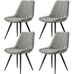 HTI-Living, Stühle, Esszimmerstuhl Astrid Kunstleder Grau (4x)