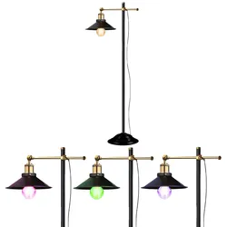 Alt Messing Steh Lampe Wohn Zimmer Fernbedienung Dimmer Leuchte im Set inkl. RGB LED Leuchtmittel