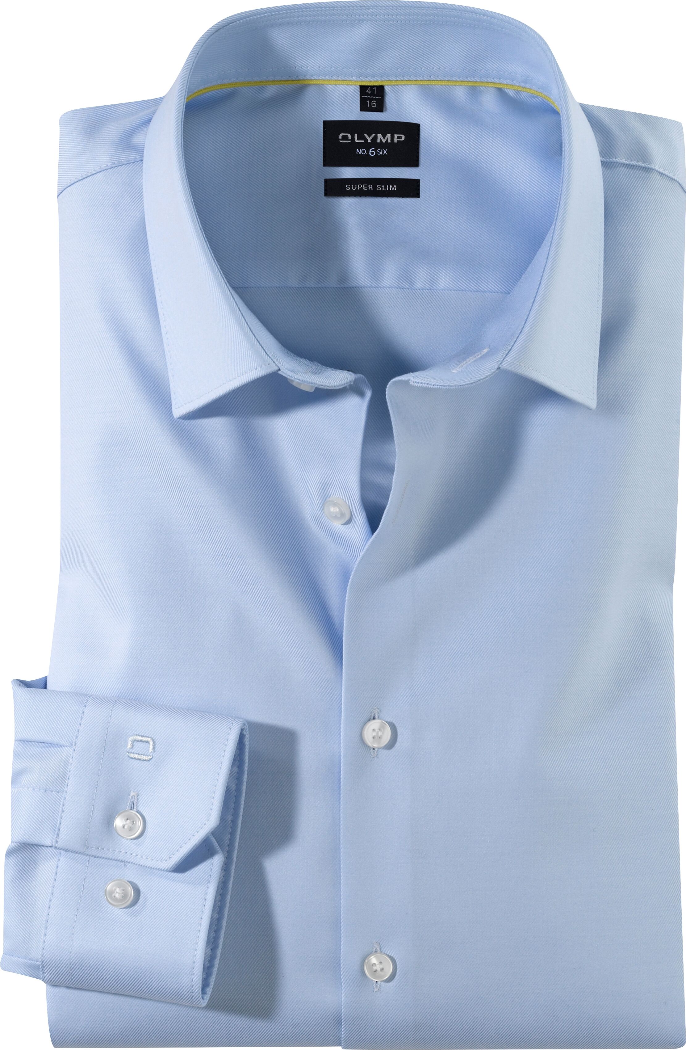 Businesshemd OLYMP "No. Six super slim", Herren, Gr. 40, N-Gr, blau (ozon), Obermaterial: 97% Baumwolle, 3% Elastolefin, Hemden Businesshemd