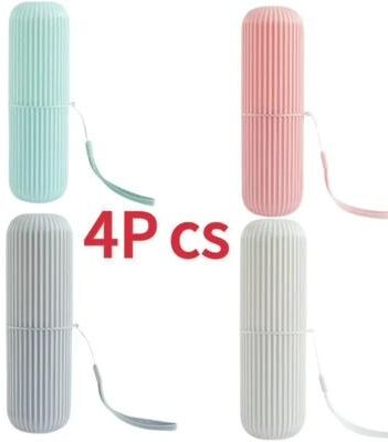 Uplift Treasures Portable Toothbrush Toothpaste Travel Case 4pcs
