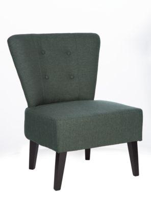 meet by Paperflow Lounge Sessel BRIGHTON Stoffbezug, Vintage-Steppung, Massivholzbeine Buche schwarz lackiert, anthrazit