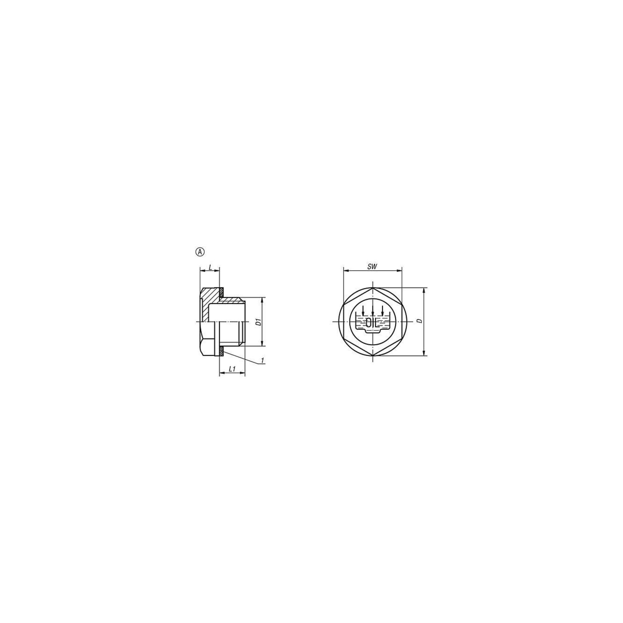 KIPP Verschlussschraube Form A D19,5 G1/4 SW ohne Entlüftung (K0454.119014)
