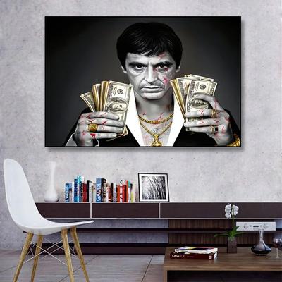 Inspire Select Montana Money Canvas Poster Modern Gangster Wall Art Inspired By Iconic Crime Films 15.7 23.6 In no Frame