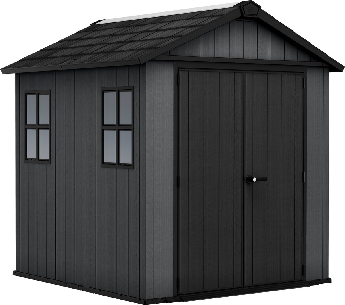 Keter Newton 757 Gartenhaus - 223.8x230x246cm - Satteldach - Kunststoff - Grau - natürlicher Holzlook