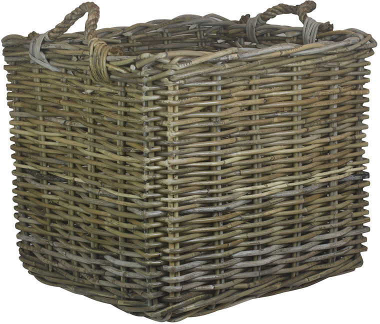 Brambly Cottage Wicker Decorative Basket Gray 52cm H x 52cm W x 45cm D