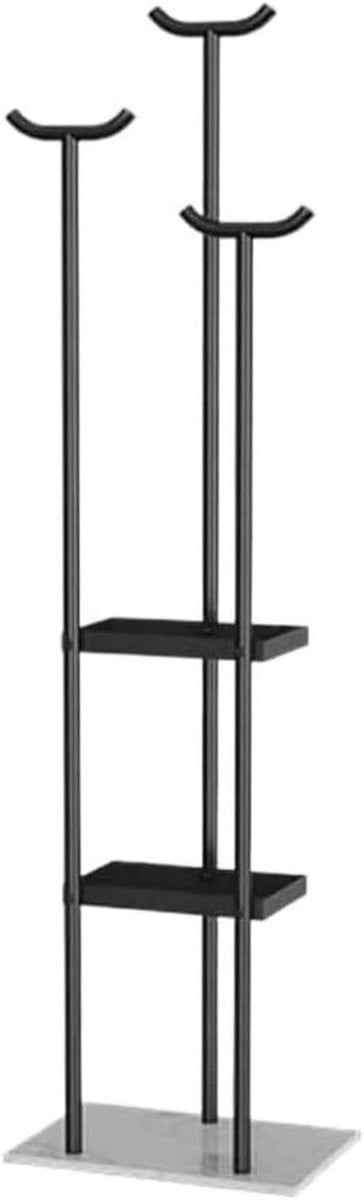 Staande kapstok boomvormig kledingrek met marmeren basis, zwart wit, Hoogte: 170 cm