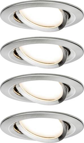 Paulmann 4064161242200 Nova Einbauleuchte 4er Set LED LED 6W Eisen (gebürstet)