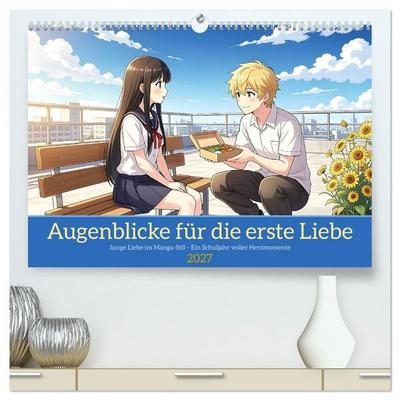 Augenblicke für die erste Liebe (hochwertiger Premium Wandkalender 2027 DIN A2 quer), Kunstdruck in Hochglanz