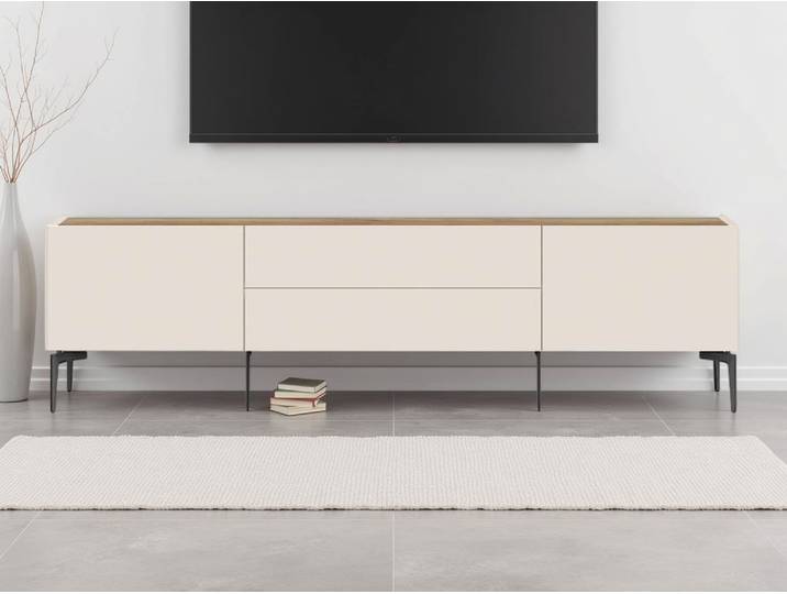 TV-Board GOODPRODUCT Sky45 , beige (cashmere farbe), B:206cm H:56cm T:47cm, Holzwerkstoff, MDF, Sideboards, TV-Board, Lackiert mit wasserbasiertem UV-Lack