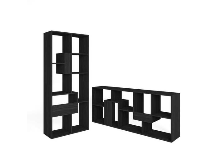 Étagère Bibliothèque Étagère de Rangement 67x31x162cm Noir RF4121