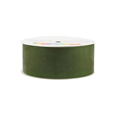 Creativery 50mm Samtband 5m Schleifenband Geschenkband Borten Stoffband Dekoband Moosgrün