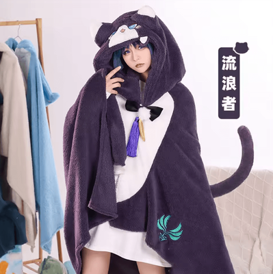 Inspire Curations Zhongli Genshin Impact Wearable Hooded Cloak Blanket zz 4 100x160cm(39x63inch)