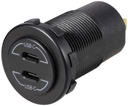 VOLTCRAFT USB-C-Doppelsteckdose 9V-30V-60W Belastbarkeit Strom max.=3A 12 - 24 V/DC