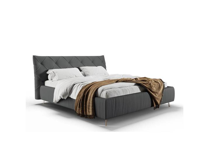 Kawola Polsterbett Anny Schwarz Leder, 160x200 cm, Schlafzimmer, Bett, Polsterbetten