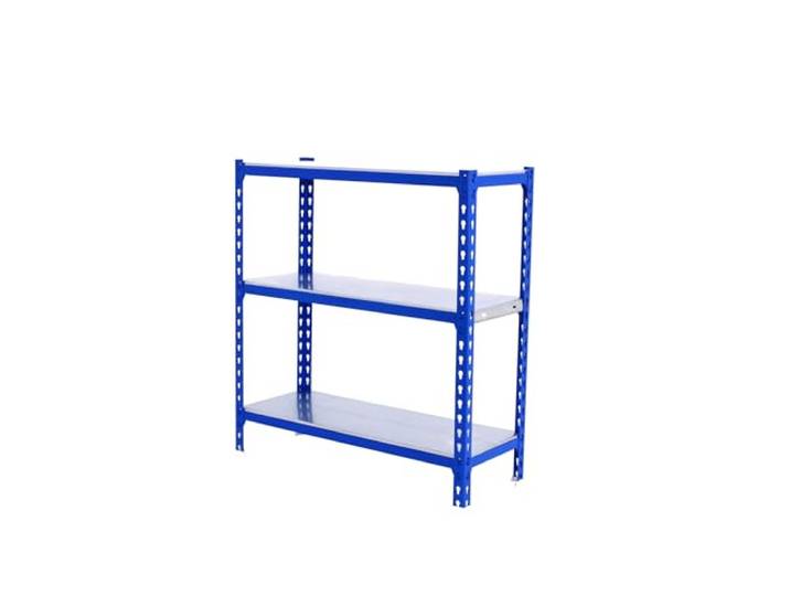 Simonrack Schwerlastregal, Lagerregal, 100x90x50 cm, Metallregal, Kellerregal, Biegestelle 180 kg, 3 Fachböden, Blau/Verzinkt - Simonclick