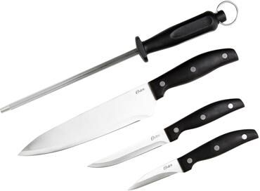 Oster Granger 4 Piece Stainless Steel Blade Cutlery Set in Black - Silver