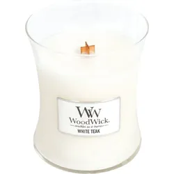 Core WoodWick White Teak Kerze mittel