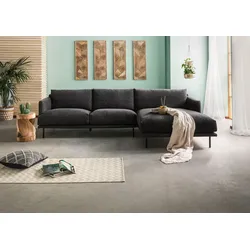 Ecksofa 285x161x81 Silikon-Feder Mix schwarz TRIENT