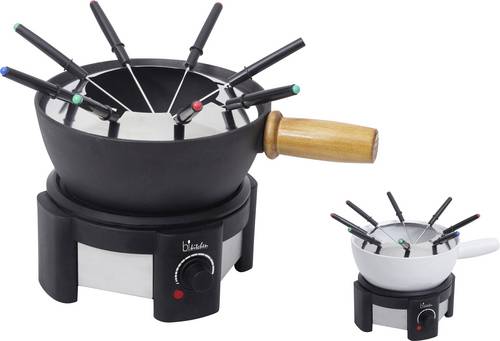 BiKitchen fondue 200 Fondue 1500W 8 Fonduegabeln, für Lebensmittel, kabelgebunden, Kontrollleuchte, stufenloser Temperaturregler