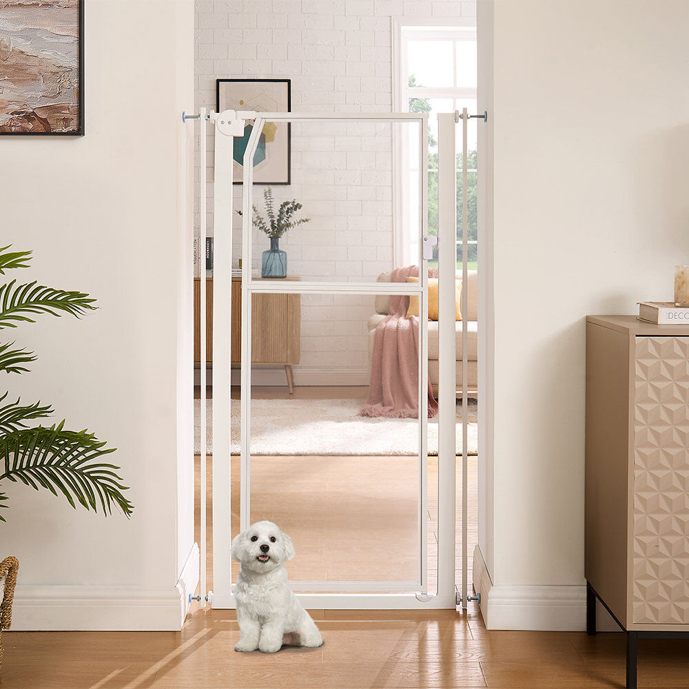 Blue Elephant Pressure Mounted Pet Gate White 75cm - 85cm W