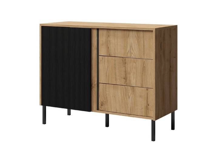 ROYAL24_MARKT Kommode Mia Kommode 100 cm mit 1 Tür und 3 Schubladen