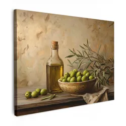 LEINWANDBILD Oliven - Stilleben - Vintage Wandbild 40x30 cm