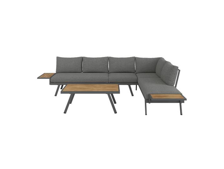 Ambia Garden Gartenset, Anthrazit, Grau, 5-teilig, Akazie, Hartholz, Füllung: Kaltschaum,Komfortschaum, Gartenmöbel, Gartengarnituren, Gartenmöbel-Sets