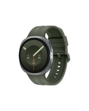 Samsung Galaxy Watch9 44 mm silber intelligente Uhr mit Sportband Olive Bandgröße: M/L Anzeige 3,73 cm 1.47" 32 GB NFC Wi-Fi Bluetooth 34 g Silber (SM-L350NZSAEUB)