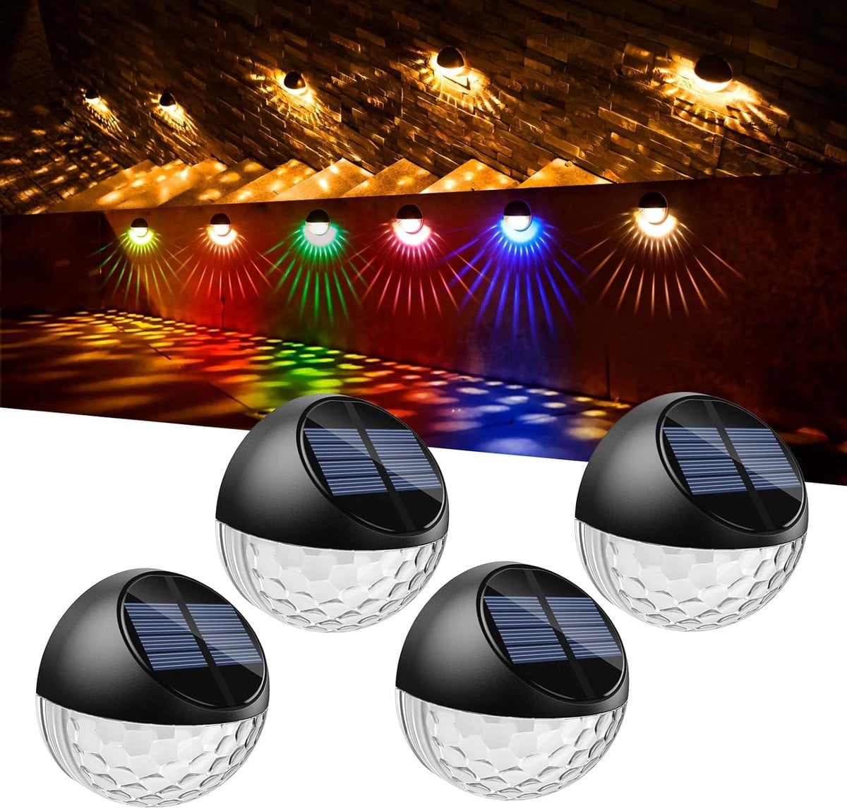 Ayangoods Solar LED Tuinverlichting Buitenwandlamp Warm Wit IP65
