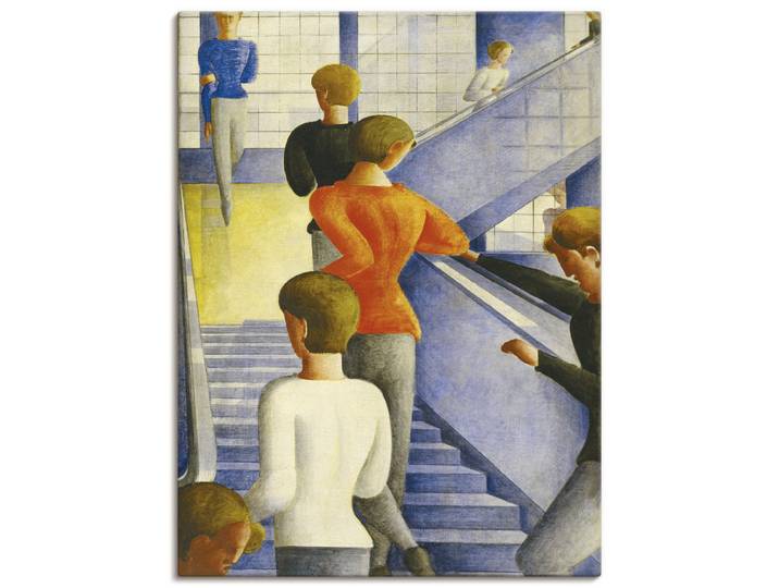 Leinwandbild ARTLAND Bauhaustreppe. 1932 , blau (farbe bild(er): blau), B:90cm H:120cm, Bilder, Leinwandbild, auf Holzrahmen gespannt
