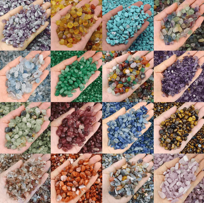 Inspire Picks Natural Quartz Crystal Stone Chips Healing Gravel For Aquarium & Home Decor multi inclusions 20g