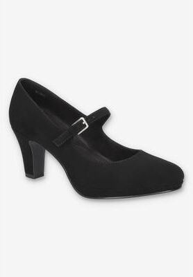 Women's Zest Pump by Easy Street in Black Lamy (Size 12 M)