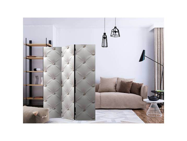 Paravent White Elegance Polaire Blanc 135 x 172 x 3cm 3 éléments