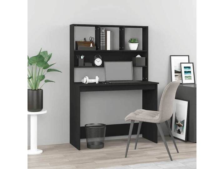 Bureau avec étagères Table d'étude - Noir 102x45x1 Bureau avec étagères Noir 102x45x148cm - Bois d'ingénierie ABHT 1823974