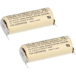 2x FDK CR17450SE-FT1 3V 2500mAh A Lithium Batterie – 3 Printpins ++/-