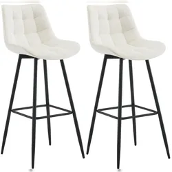 CLP 2er Set Barhocker Dartford creme/Samt