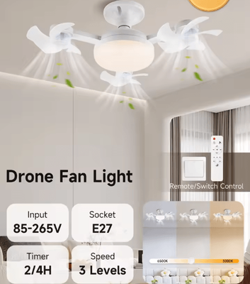Uplift Curations Modern LED Ceiling Fan Light With Remote 3 Speed Minimalist Smart Ceiling Fan For Bedroom & Living Room 3 Head Fans