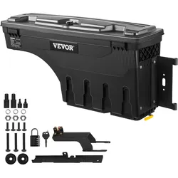 VEVOR LKW-Ladeflächen-Aufbewahrungsbox, Abschließbarer Koffer, 25 L ABS-Radkasten-Werkzeugkasten, Wasserdicht & Langlebig, Kompatibel mit Ford F-150 2015–2021 R, LKW-Ladefläche Aufbewahrungsbox