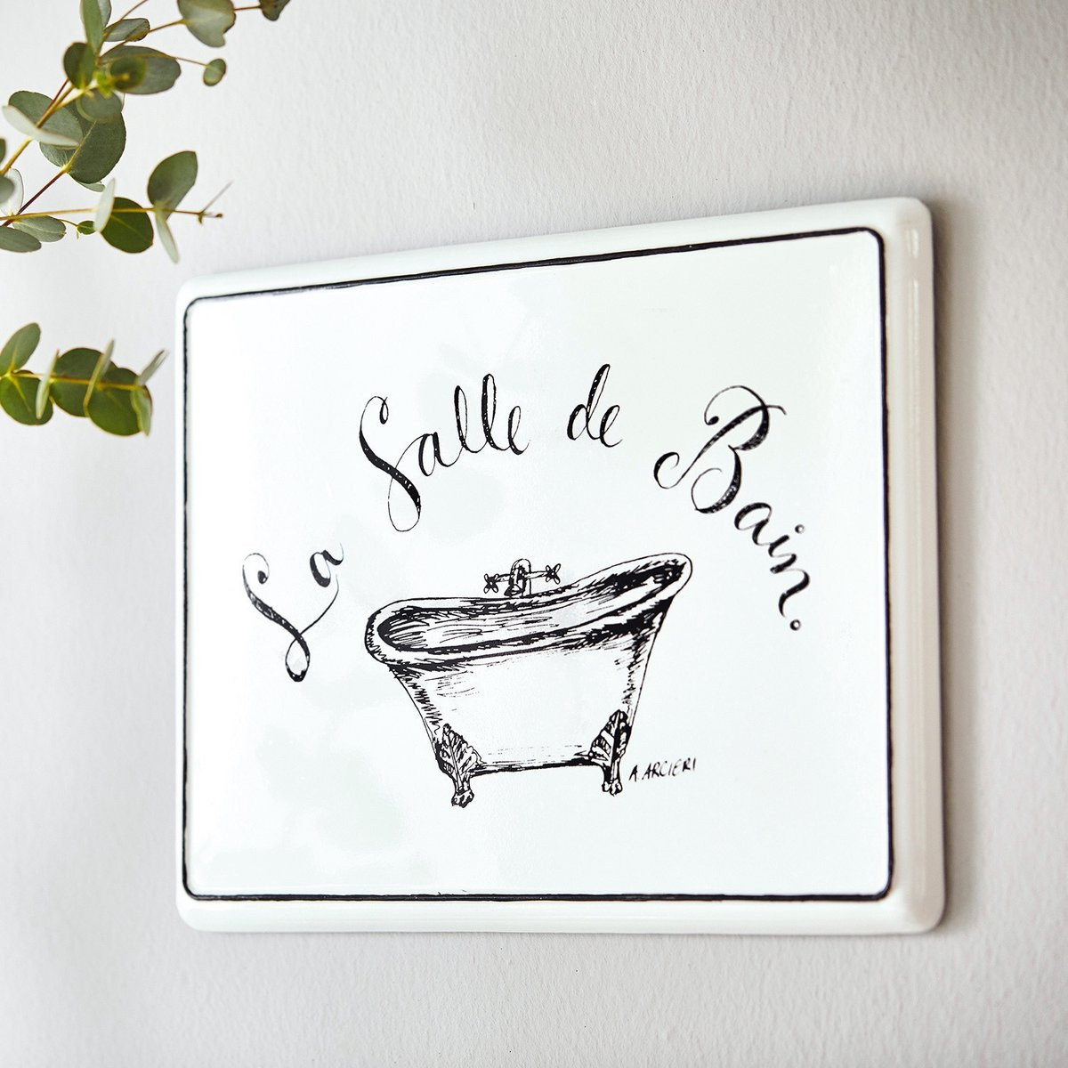 Loberon Decoboard La Salle de Bain Wit Wandmontage